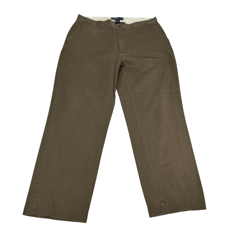 Polo Ralph Lauren Mens Classic Chino Pants Brown 100 Cotton 35x30 Straight Leg